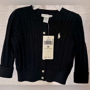 Ralph Lauren Navy Blue Cardigan Sweater.